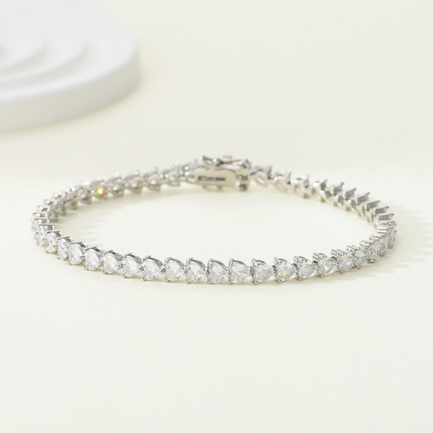 Women's tennis chain 5mm three-prong heart-shaped men's tennis bracelet hip-hop single row chain jewelry batch